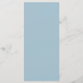 Elegant Stof Blauw Bloemig Huwelijk Menu (Achterkant)