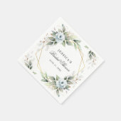 Elegant Stof Blauw Groen Huwelijksfeest Papier Servet (Hoek)