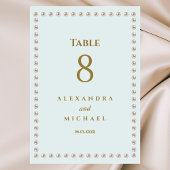 Elegant Stof Blauw Parel Bruiloft Kaart