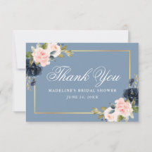 Elegant Stof Blauw Roze Bloem Goud Bruidsmeisje Fe