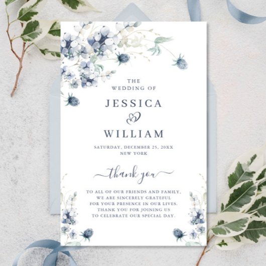 Elegant Stof Blauw Winter Bruiloft Ceremonie Progr