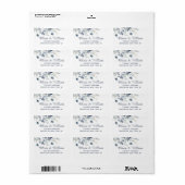 Elegant Stof Blauw Winterloof Retouradres Etiket (Full Sheet)
