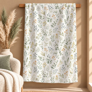 Elegant Stof Groen Aquarel Blad Dekbed Sherpa Deken