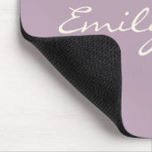 Elegant Stof Lilac Handgeschreven Script Naam Cust Muismat (Hoek)