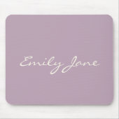 Elegant Stof Lilac Handgeschreven Script Naam Cust Muismat (Voorkant)
