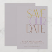 Elegant Stof Lilac Midden Eeuw Modern Vormgeving Save The Date (Voorkant / Achterkant)