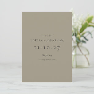 Elegant Stof Olijfgroen Formeel Minimalistisch Huw Save The Date