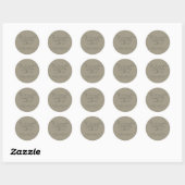 Elegant Stof Olive Trendige Script Aangepaste Dank Ronde Sticker (Vel)