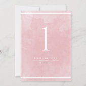 Elegant Stof Roze Aquarel Tafelnummer (Achterkant)