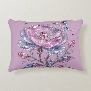 Elegant Stof Roze Botanisch Patroon Design Accent Kussen