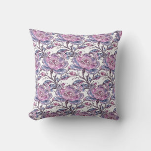 Elegant Stof Roze Botanisch Patroon Design Kussen