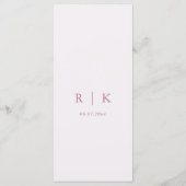 Elegant Stof Roze Huwelijksmenu in Script Letterty Menu (Achterkant)