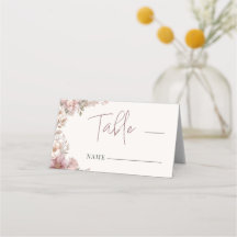 Elegant Stof Roze Magnolia Tafelnummer