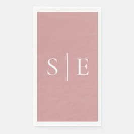 Elegant Stof Roze Roze Monogram Minimalistisch Servet