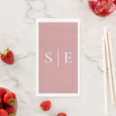 Elegant Stof Roze Roze Monogram Minimalistisch  Servet (Insitu)