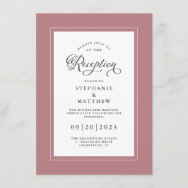 Elegant Stof Roze Trouwreceptie Chic Romantisch Informatiekaartje