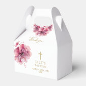 Elegant Stof Roze Waterverf Bloem Doop Bedankdoosjes (Achterkant)