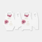 Elegant Stof Roze Waterverf Bloem Doop Bedankdoosjes (Uitgevouwen)