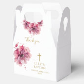 Elegant Stof Roze Waterverf Bloem Doop Bedankdoosjes (Geopend)