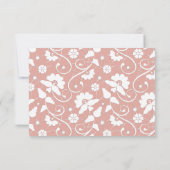 ELEGANT STOF ROZE WIT KANT AANGEPASTE RSVP KAARTJE (Achterkant)