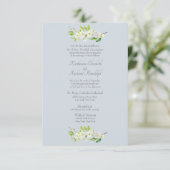 Elegant Stofblauw Blad Formal Kaart (Staand voorkant)