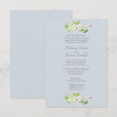 Elegant Stofblauw Blad Formal Kaart (Voorkant / Achterkant)
