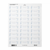 Elegant Stofblauw Bloem Bruiloft Retouradres Etiket (Full Sheet)