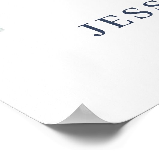 Elegant Stofblauw Boho Bruidsfeest Welkomstbord Poster (Hoek)