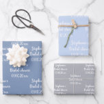Elegant Stofblauw Bruid Bruidsfeest Inpakpapier Vel<br><div class="desc">Eenvoudig, stofblauw, elegant, inpakpapier voor bruidsfeest. Modern inpakpapier voor de aanstaande bruid. U kunt het personaliseren met uw namen en datum.</div>