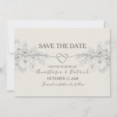 Elegant Stofblauw Calligrafie Bruiloft Save The Date (Voorkant)