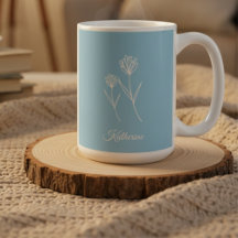 Elegant Stofblauw Eenvoudige Bloem 