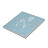 Elegant Stofblauw Eenvoudige Bloem Tegeltje (Zijkant)