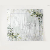 Elegant Stofblauw Eucalyptus Groene Marble Wandkleed (Voorkant (horizontaal))