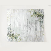 Elegant Stofblauw Eucalyptus Groene Marmer Wandkleed (Voorkant (horizontaal))