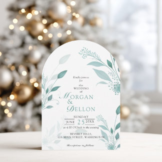 Elegant Stofblauw Eucalyptus Turquoise Bloem Bruil Kaart