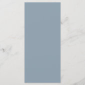 Elegant Stofblauw Formeel Monogram Wapen Huwelijk Menu (Achterkant)