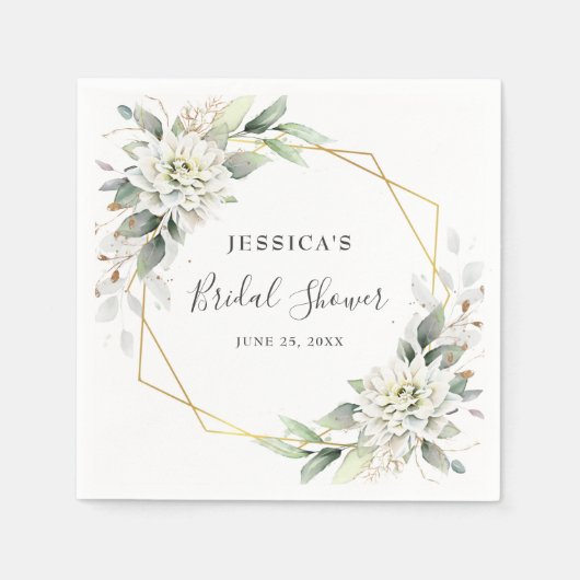 Elegant Stofblauw Groene Bruiloftsshower Papier Servet (Voorkant)