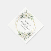 Elegant Stofblauw Groene Bruiloftsshower Papier Servet (Hoek)