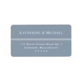 Elegant Stofblauw Groot RSVP Adres Etiket (Voorkant)
