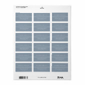 Elegant Stofblauw Groot RSVP Adres Etiket (Full Sheet)