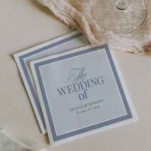 Elegant Stofblauw Klassieke Luxe Bruiloft Servet