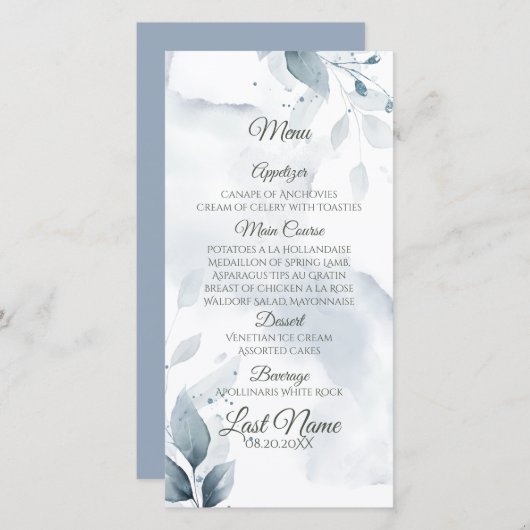 Elegant Stofblauw Loof  (Voorkant / Achterkant)