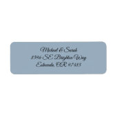Elegant Stofblauw Retouradres Etiket (Voorkant)