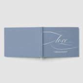 Elegant Stofblauw Trouwgastenboek Gastenboek (Volledig)