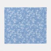 Elegant Stofblauw Wintervorst Botanisch Fleece Deken (Voorkant (Horizontaal))