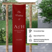 Elegant Stoffen Bruiloft Welcome Banner - Robijnro