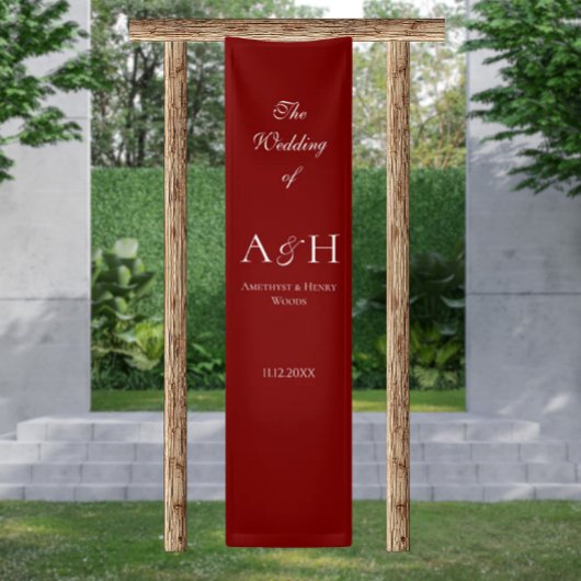 Elegant Stoffen Bruiloft Welcome Banner - Robijnro