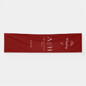 Elegant Stoffen Bruiloft Welcome Banner - Robijnro (Horizontaal)