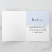 Elegant stoffig blauw Baby shower bedankt Kaart (Binnen)