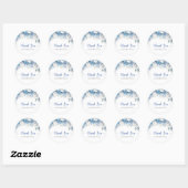 Elegant stoffig blauw Baby shower bedankt Ronde Sticker (Vel)